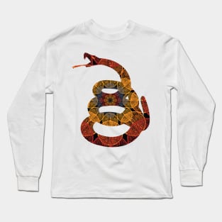 Gadsden Snake Circular Mexican Flower pattern Long Sleeve T-Shirt